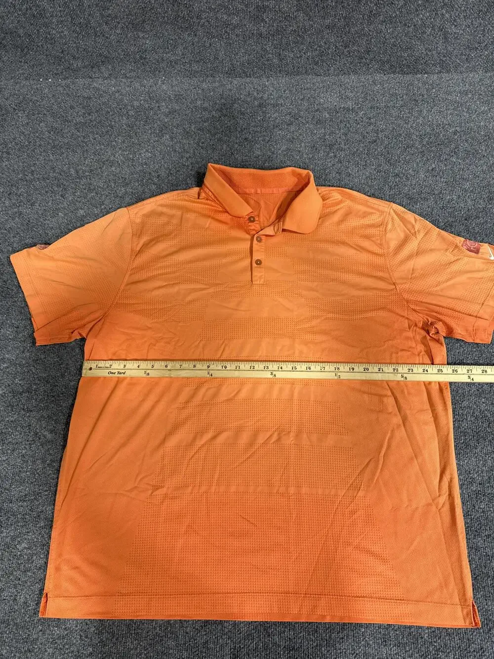 Nike Polo Shirt Mens 2XL Orange Mesh Solid Short Sleeve Golf Performance Top